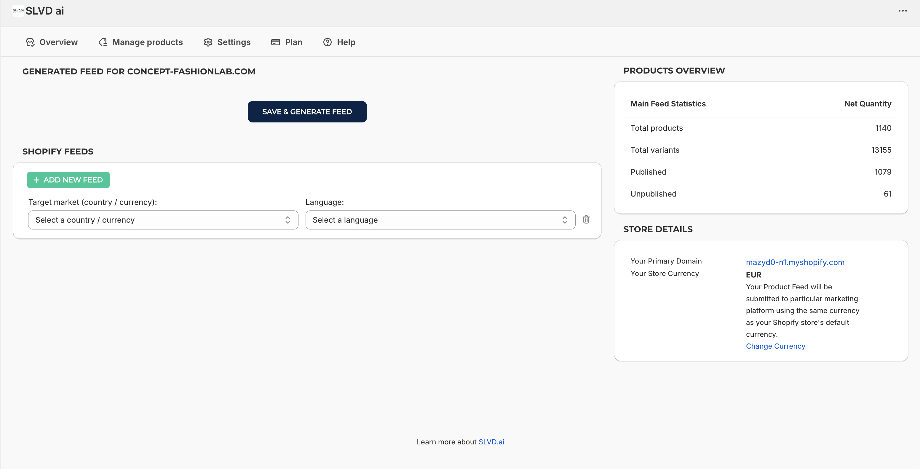 SLVD.ai Google Shopping Feed